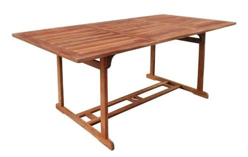 Table rectangulaire et 8 chaises de jardin acacia clair Polina 180 - Photo n°3; ?>