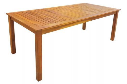 Table rectangulaire et 8 chaises de jardin acacia clair Polina 2 - Photo n°2; ?>