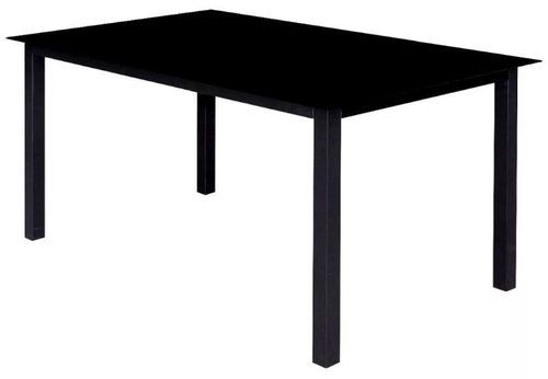 Table rectangulaire et 8 chaises de jardin métal noir et marron Groove - Photo n°3; ?>