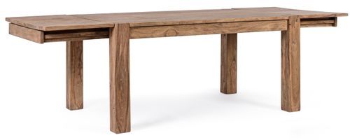 Table rectangulaire extensible bois massif naturel Saly 160/260 cm - Photo n°3; ?>