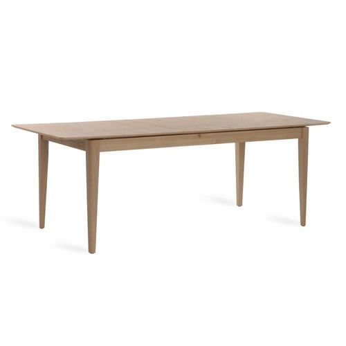 Table rectangulaire extensible 180/220 cm bois plaqué chêne Minka - Photo n°3; ?>