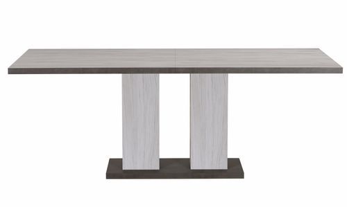 Table rectangulaire extensible chêne et béton foncé Korm - Photo n°2; ?>