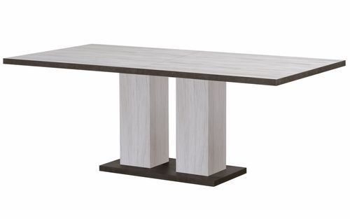 Table rectangulaire extensible chêne et béton foncé Korm - Photo n°3; ?>