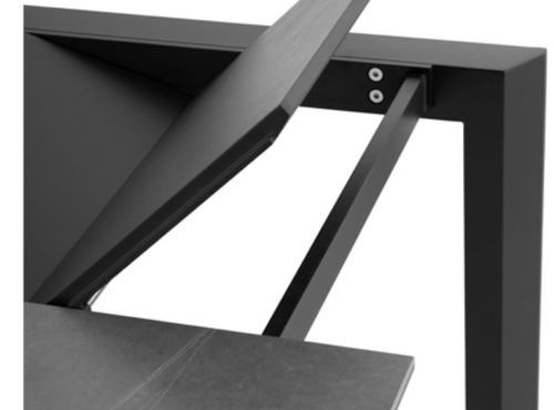 Table rectangulaire extensible plateau porcelaine et pieds métal intérieur ou extérieur Spanila - Photo n°3; ?>
