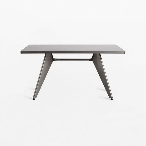 Table rectangulaire industrielle acier brossée Kontoir 150 cm - Photo n°2; ?>
