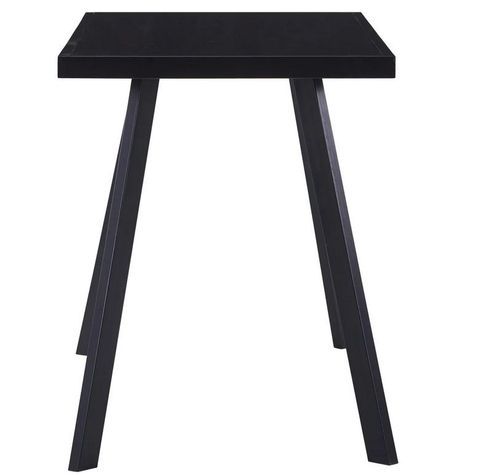 Table rectangulaire verre trempé noir et pieds métal Ragya 120 cm - Photo n°3; ?>