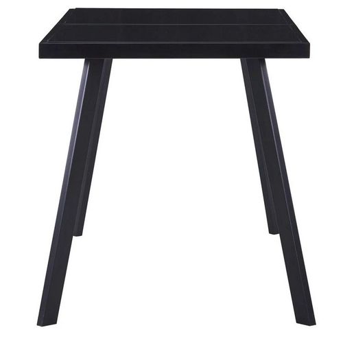 Table rectangulaire verre trempé noir et pieds métal Ragya 140 cm - Photo n°3; ?>