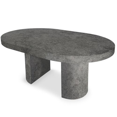 Table ronde à rallonges gris béton Kiassy 110 à 260 cm - Photo n°3; ?>