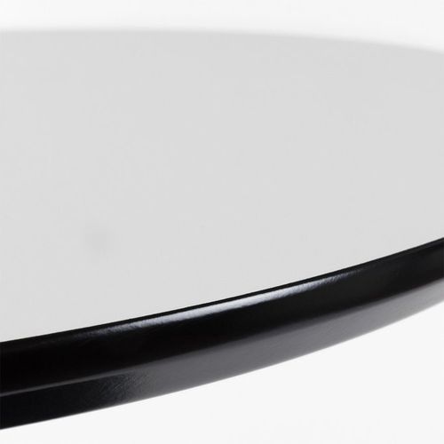 Table ronde bois blanc mate et pied acier noir Kofy 80 cm - Photo n°3; ?>