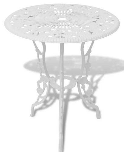 Table ronde et 2 chaises de jardin métal coulé blanc Bridge - Photo n°2; ?>