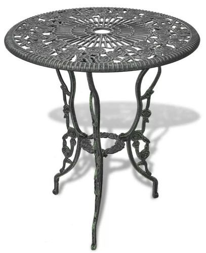 Table ronde et 2 chaises de jardin métal coulé vert Bridge - Photo n°2; ?>