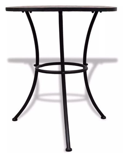 Table ronde et 2 chaises de jardin mosaïquées noir et marron Mel - Photo n°3; ?>