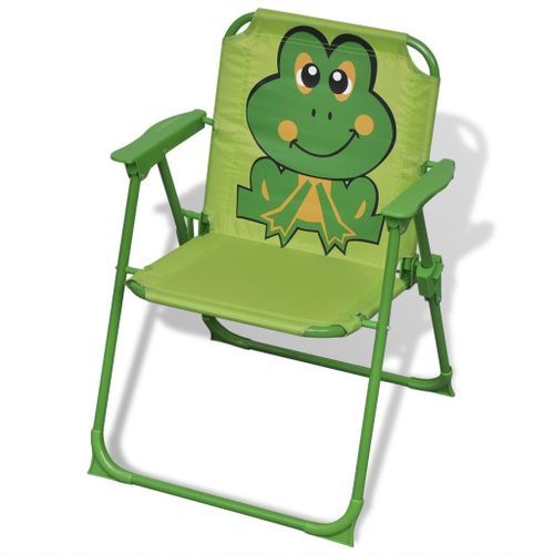 Table ronde et 2 chaises de jardin pour enfant métal vert Stacy - Photo n°3; ?>