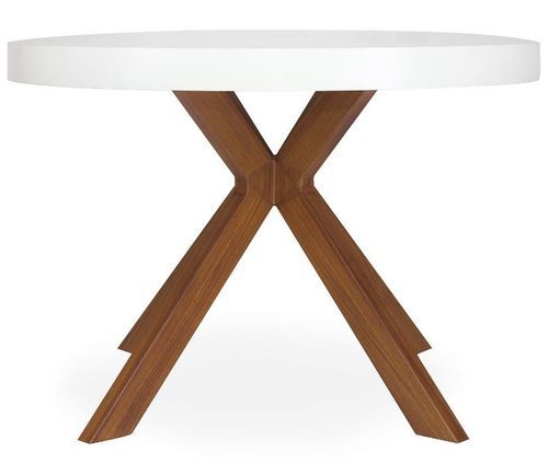 Table ronde extensible bois blanc et pieds métal Marine 110/160/210/260 cm - Photo n°2; ?>