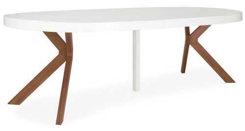 Table ronde extensible bois blanc et pieds métal Marine 110/160/210/260 cm - Photo n°3; ?>