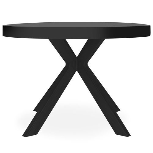Table ronde extensible bois et pieds métal noir Marine 110/160/210/260 cm - Photo n°2; ?>
