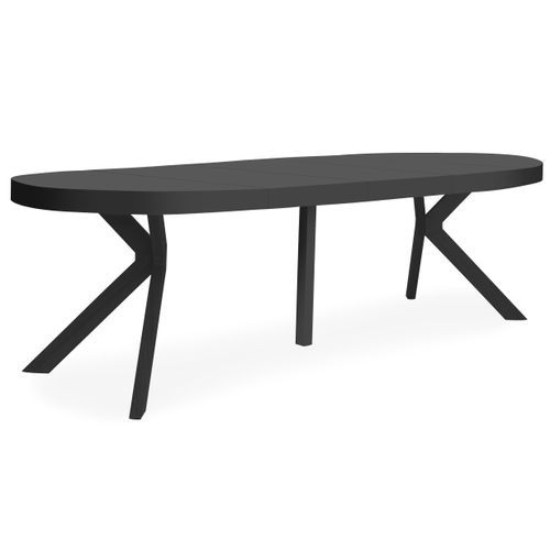Table ronde extensible bois et pieds métal noir Marine 110/160/210/260 cm - Photo n°3; ?>