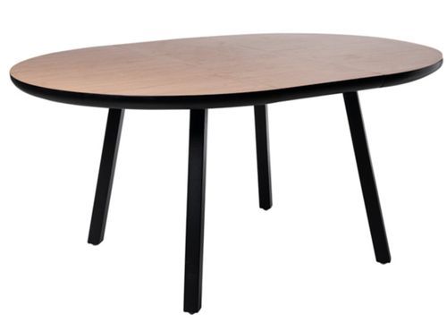 Table ronde éxtensible Katty – Effet marbre et pied noir pour intérieur ou éxtérieur - Photo n°3; ?>