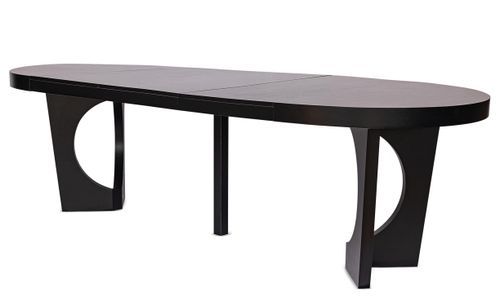 Table ronde extensible noir 110 à 260 cm jusqu'a 14 places Torin - Photo n°2; ?>
