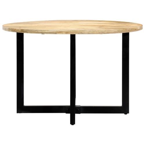 Table ronde industrielle bois de manguier et fer noir Tuly 120 - Photo n°3; ?>