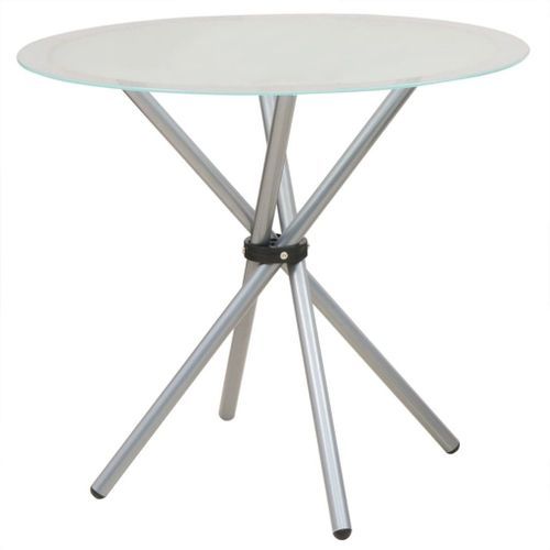 Table ronde métal et 2 chaises simili blanc Kobi - Photo n°2; ?>