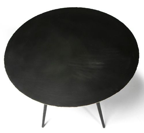 Table ronde métal noir et doré D 77 cm - Photo n°2; ?>