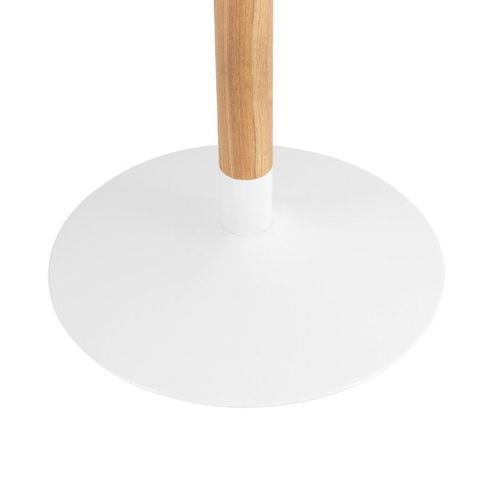 Table ronde Rika en bois laqué et métal blanc – Fusion de modernité et simplicité - Photo n°3; ?>