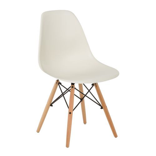Table ronde scandinave 120 cm et 4 chaises crème et naturel Verda - Photo n°2; ?>