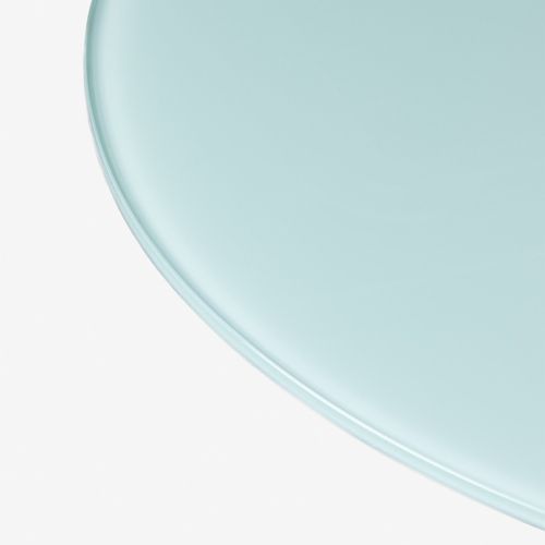 Table ronde moderne métal blanche et verre cristal blanc 70 cm - Photo n°3; ?>
