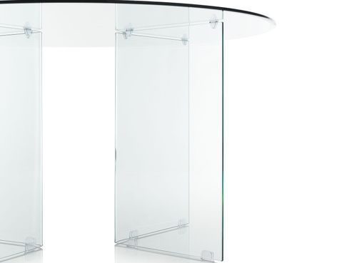 Table ronde verre trempé transparent Zany D 137 cm - Photo n°3; ?>
