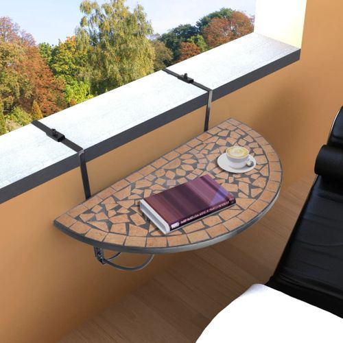 Table suspendue de balcon Terre cuite Mosaïque - Photo n°2; ?>