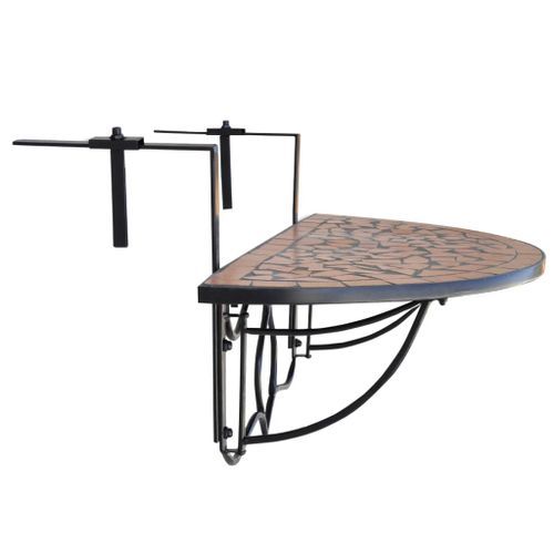 Table suspendue de balcon Terre cuite Mosaïque - Photo n°3; ?>