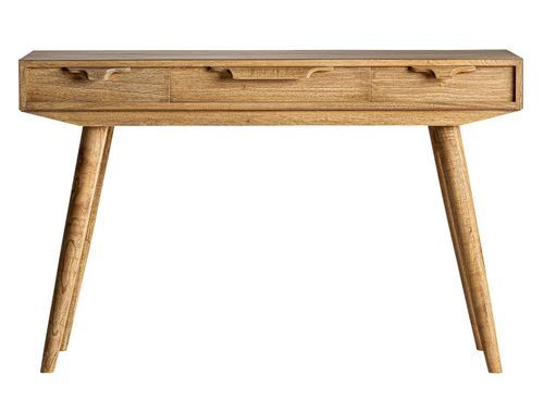 Table 3 tiroirs bois massif de Mindi Nyry 120 cm - Photo n°2; ?>
