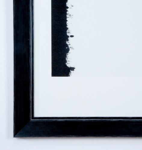 Tableau rectangulaire verre et bois noir motif lignes Soya - Photo n°2; ?>