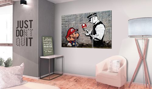 Tableau Super Mario Mushroom Cop by Banksy - Photo n°2; ?>