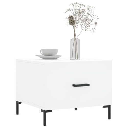 Tables basses 2 pcs blanc 50x50x40 cm bois d'ingénierie - Photo n°3; ?>