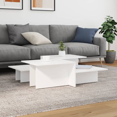 Tables basses 2 pcs blanc bois d'ingénierie - Photo n°2; ?>