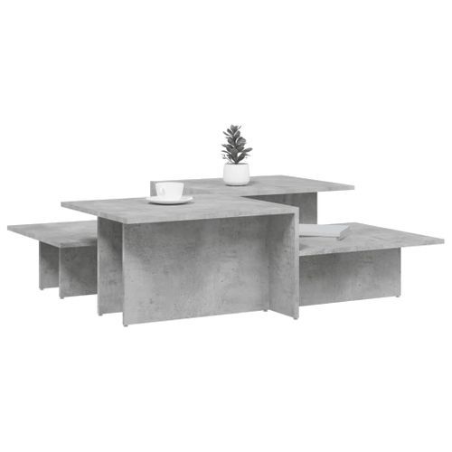 Tables basses 2 pcs gris béton bois d'ingénierie - Photo n°3; ?>