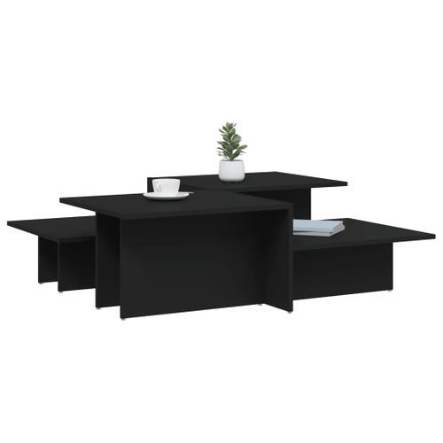 Tables basses 2 pcs Noir Bois d'ingénierie - Photo n°3; ?>