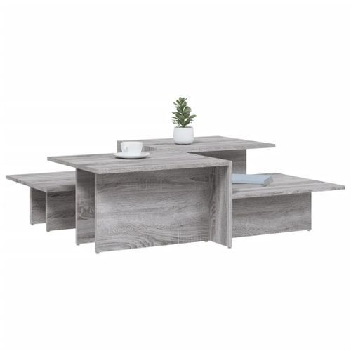 Tables basses 2 pcs Sonoma gris Bois d'ingénierie - Photo n°3; ?>