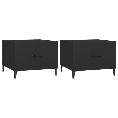 Tables basses avec pieds en métal 2 pcs Noir 50x50x40 cm - Photo n°2; ?>