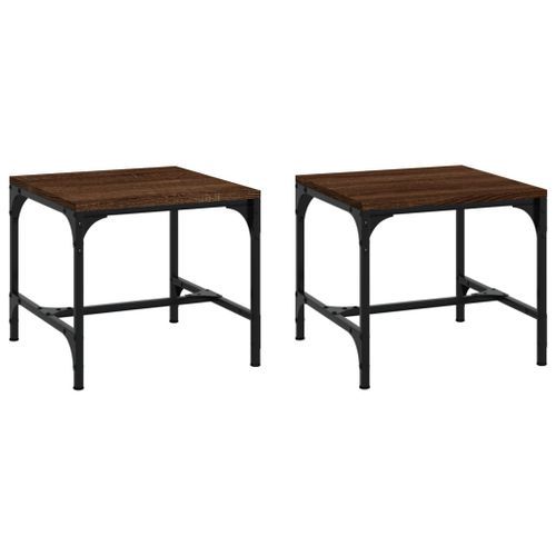 Tables d'appoint 2 pcs Chêne marron 40x40x35 cm Bois ingénierie - Photo n°2; ?>