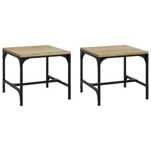 Tables d'appoint 2 pcs Chêne sonoma 40x40x35 cm Bois ingénierie - Photo n°2; ?>