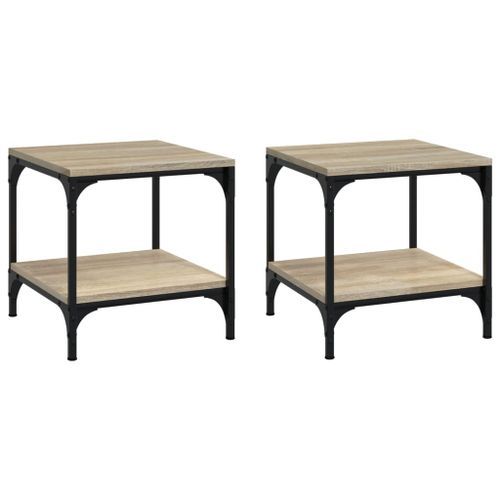 Tables d'appoint 2 pcs Chêne sonoma 40x40x40 cm Bois ingénierie - Photo n°2; ?>