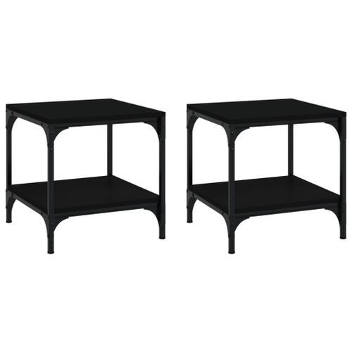 Tables d'appoint 2 pcs Noir 40x40x40 cm Bois d'ingénierie - Photo n°2; ?>