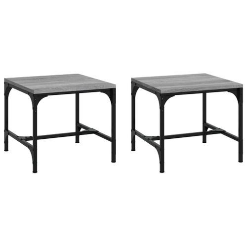 Tables d'appoint 2pcs Sonoma gris 40x40x35 cm Bois d'ingénierie - Photo n°2; ?>