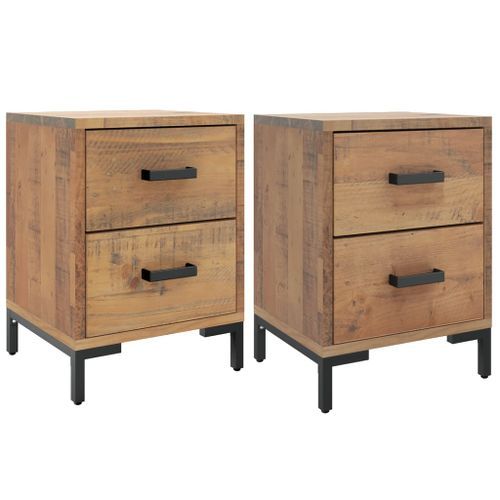 Tables de chevet 2 pcs 36x30x45 cm Bois de pin massif - Photo n°2; ?>