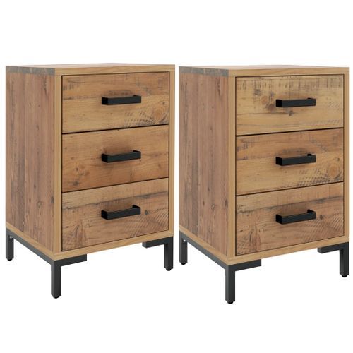 Tables de chevet 2 pcs 40x30x55 cm Bois de pin massif - Photo n°2; ?>