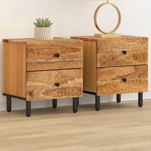 Tables de chevet 2 pcs 40x33x46 cm Bois d'acacia massif - Photo n°2; ?>