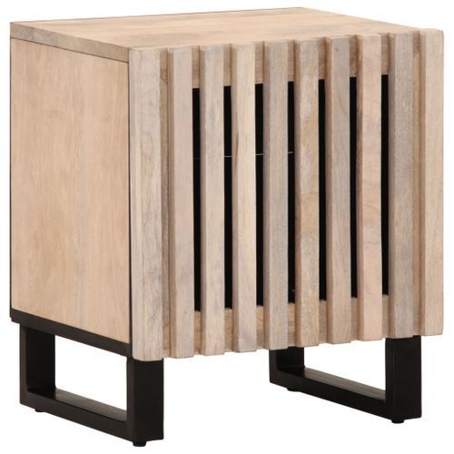 Tables de chevet 2 pcs 40x33x46 cm bois manguier massif blanchi - Photo n°2; ?>